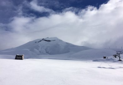 Skinning up on the left of "Cornisa" lift at Corralco Ski Resort