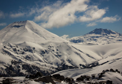 View from Cota-9 Summit to Lonquimay and Tolhuaca