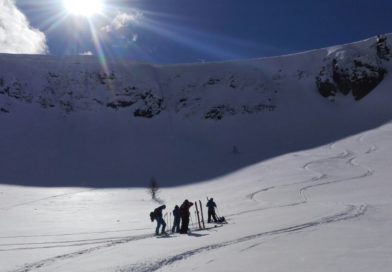 Local Skiers after skiing one of the chutes